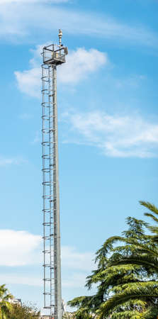 Huge tower with a video surveillance system at its top