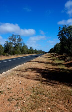 rural road in outback nsw australiaの写真素材