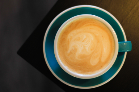 A cup of cappuccino coffee.の写真素材