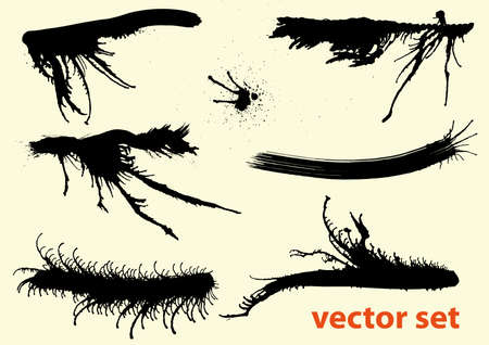 Set of abstract vector ink strange stains.のイラスト素材