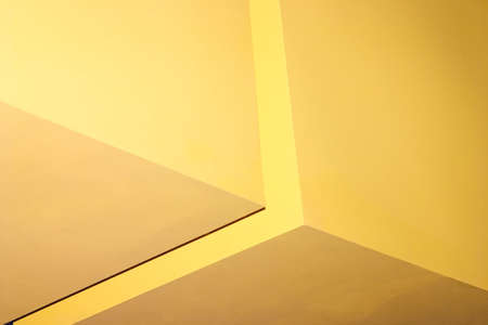 Decorative construction of yellow cubesの写真素材