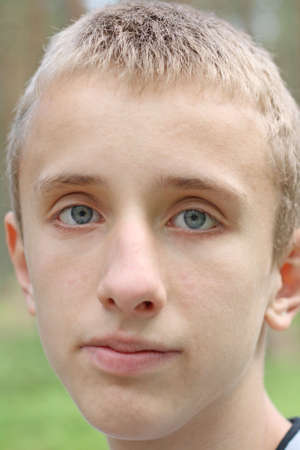 Portrait of teen-aged boy の写真素材