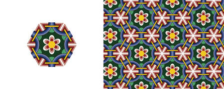 Dan-cheong. Korean traditional decorative patterns of temples.