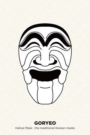 Hahoe mask is a Korean folk maskのイラスト素材