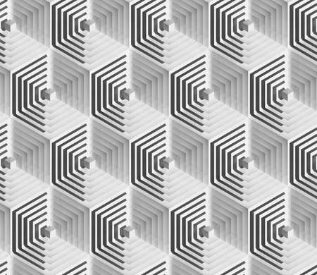 Volume realistic unreal texture, gray cubes, 3d geometric pattern, design backgroundの写真素材