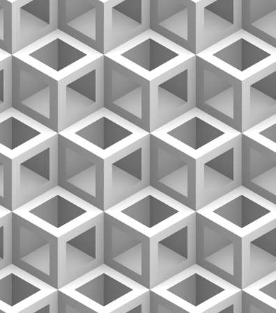monochrome geometric 3D print, seamless decorative wallpaperの写真素材