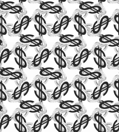 Dollar pattern seamless, black and white money singsの写真素材