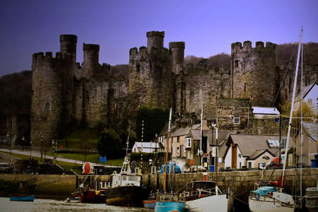 Derelict castle Harbourの写真素材