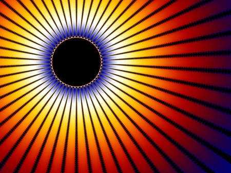 A high resolution, computer generated, fractal design that simulates a solar eclipse.