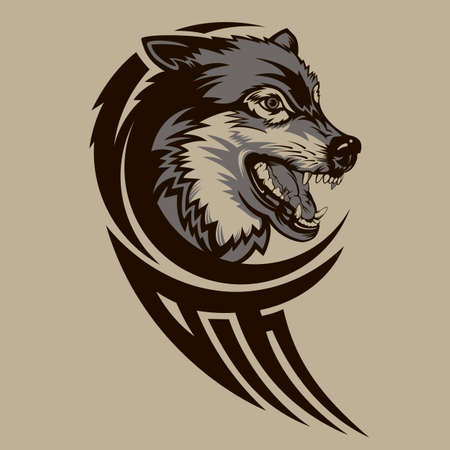 Vector illustration of a wolfのイラスト素材