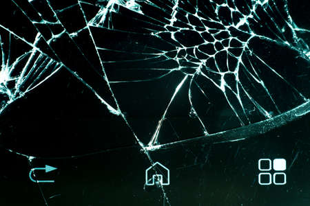 Cracked Touch Screen Phone, background, textureの写真素材