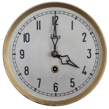 the dial of the old clock isolated on whiteの写真素材