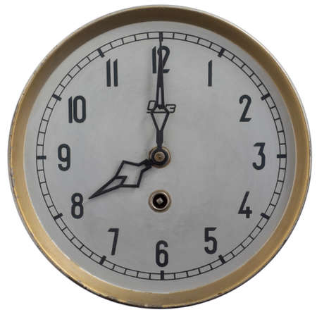the dial of the old clock isolated on whiteの写真素材