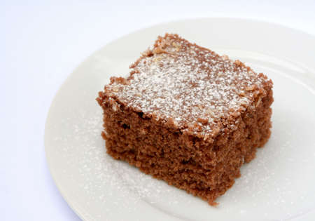 Cocoa dessert with coconut sprinkled with powdered sugar.の写真素材