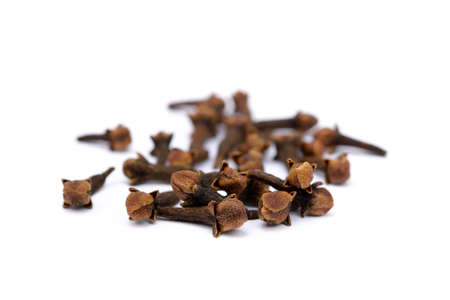 Fragrant spices cloves isolated on white background