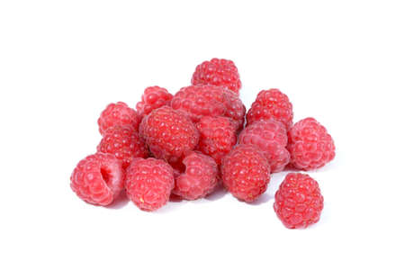 Ripe raspberry isolated on white background