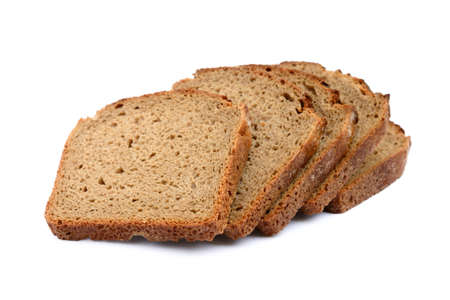 Sliced ??rye bread isolated on white backgroundの写真素材