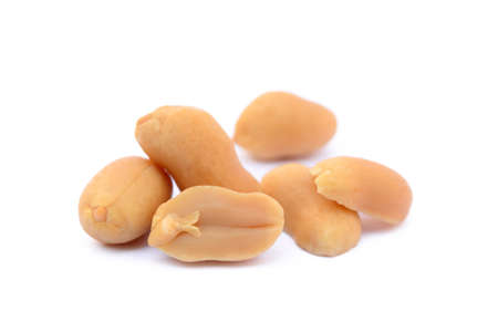 Roasted peanuts snack isolated on a white backgroundの写真素材