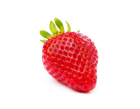 Fresh red strawberries isolated on a white backgroundの写真素材