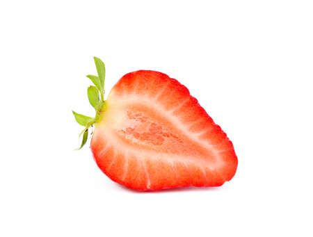 Fresh red strawberries isolated on a white backgroundの写真素材