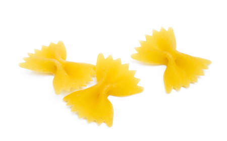 Traditional farfalle pasta isolated on a white backgroundの写真素材