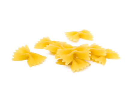 Traditional farfalle pasta isolated on a white backgroundの写真素材