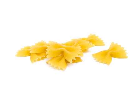Traditional farfalle pasta isolated on a white backgroundの写真素材