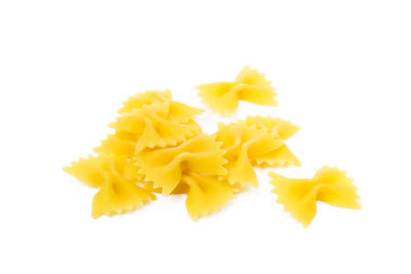 Traditional farfalle pasta isolated on a white backgroundの写真素材