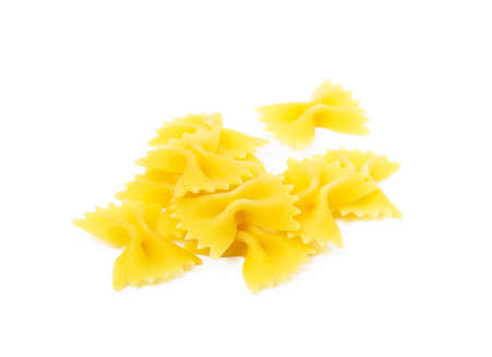 Traditional farfalle pasta isolated on a white backgroundの写真素材