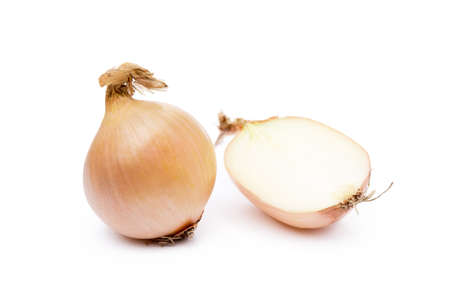 Fresh onion isolated on a white backgroundの写真素材