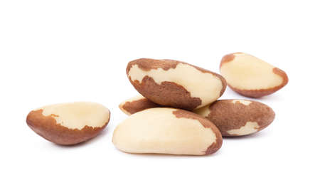 Para nuts isolated on white backgroundの写真素材