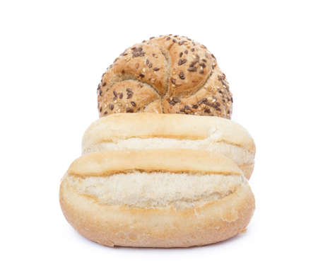 French bun isolated on a white backgroundの写真素材