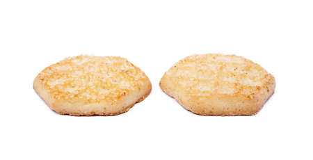 Tasty biscuits isolated on white backgroundの写真素材