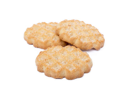 Tasty biscuits isolated on white backgroundの写真素材