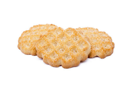 Tasty biscuits isolated on white backgroundの写真素材