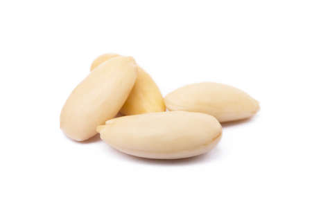 Healty almond isolated on white backgroundの写真素材
