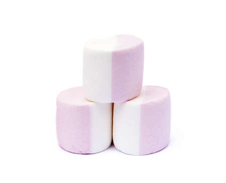 marshmallow sweet isolated on white backgroundの写真素材