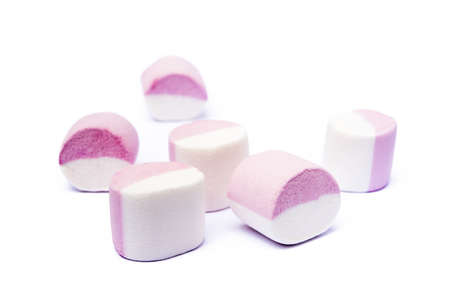marshmallow sweet isolated on white backgroundの写真素材