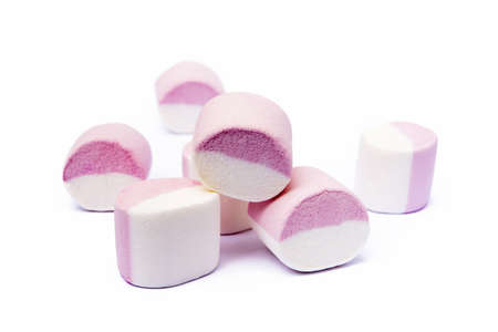 marshmallow sweet isolated on white backgroundの写真素材