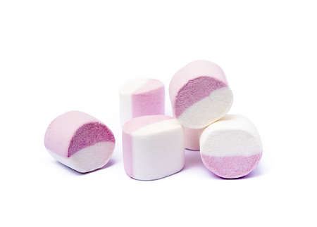 marshmallow sweet isolated on white backgroundの写真素材