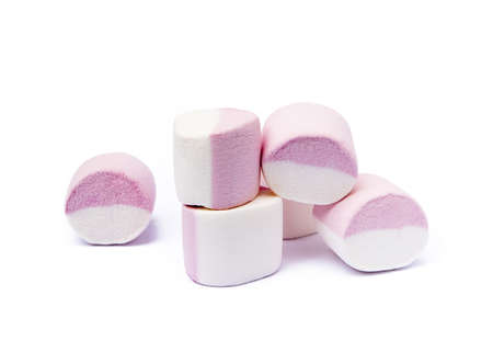 marshmallow sweet isolated on white backgroundの写真素材