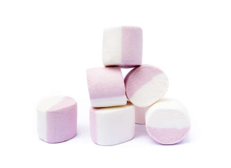 marshmallow sweet isolated on white backgroundの写真素材