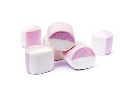 Sweet marshmallow isolated on white backgroundの写真素材