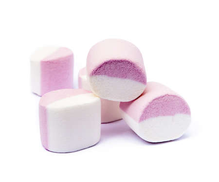 Sweet marshmallow isolated on white backgroundの写真素材
