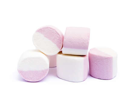 Sweet marshmallow isolated on white backgroundの写真素材