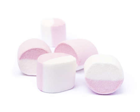 Sweet marshmallow isolated on white backgroundの写真素材