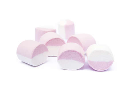 Sweet marshmallow isolated on white backgroundの写真素材