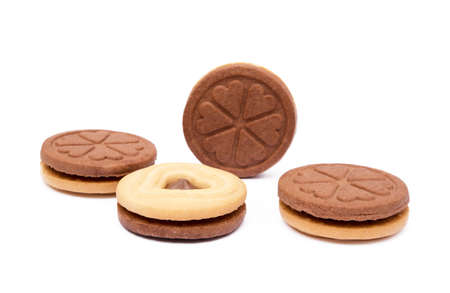 Chocolate heart isolated on a white backgroundの写真素材