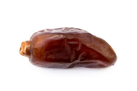 Dried sweet dates isolated on white backgroundの写真素材