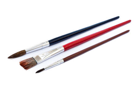 Set of paint brushes isolated on white backgroundの写真素材